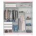 Guarda-Roupa Casal Turin 2 Portas 3 Gavetas Flex com Espelho Branco/Rosa Chá - Henn
