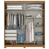 Guarda-Roupa Casal Turin 2 Portas 3 Gavetas com Espelho Nature/Cinza - Henn