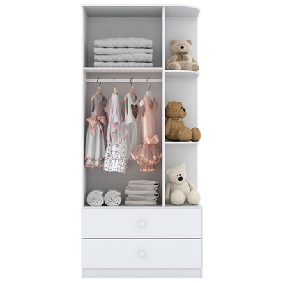 Guarda-Roupa Infantil Amarelinha 2 Portas 2 Gavetas Branco - Henn