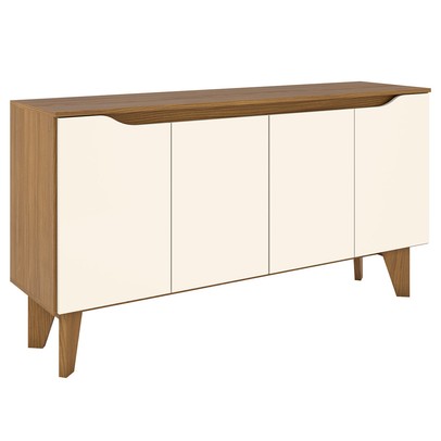 Aparador Buffet Ambar 4 Portas 2 Prateleiras Nature/Off White Si351 - Henn