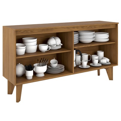 Aparador Buffet Ambar 4 Portas 2 Prateleiras Nature/Off White Si351 - Henn
