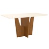 Mesa de Madeira Danielly com Vidro Nature/Off White Sci35 - Henn