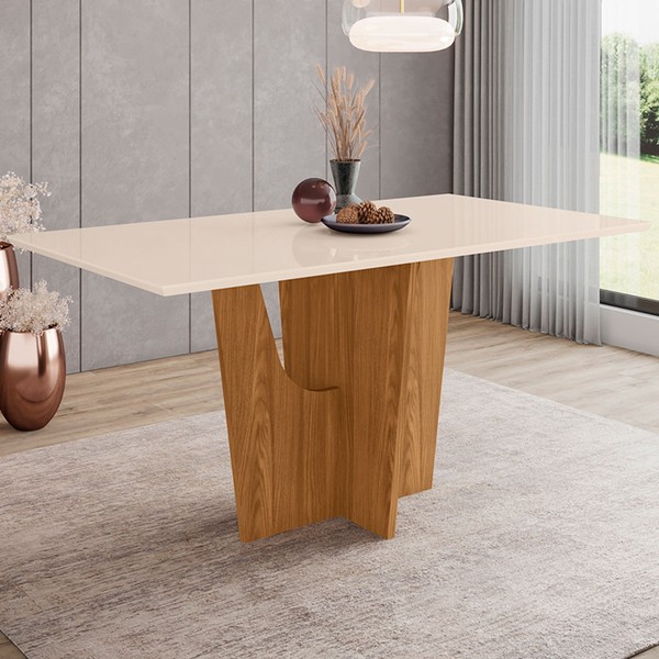 Mesa de Madeira Danielly Nature/Off White Sci36 - Henn