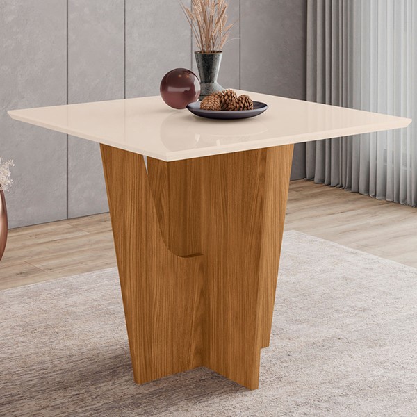 Mesa de Madeira Danielly Nature/Off White Sci39 - Henn