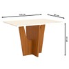 Mesa de Madeira Danielly com Vidro Nature/Off White Sci40 - Henn