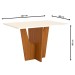 Mesa de Madeira Danielly com Vidro Nature/Off White Sci40 - Henn