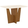 Mesa de Madeira Danielly com Vidro Nature/Off White Sci44 - Henn