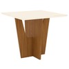 Mesa de Madeira Danielly com Vidro Nature/Off White - Henn