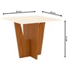 Mesa de Madeira Danielly com Vidro Nature/Off White - Henn