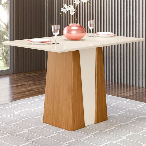 Mesa de Madeira Elisa Flex Nature/Off White Si210 - Henn