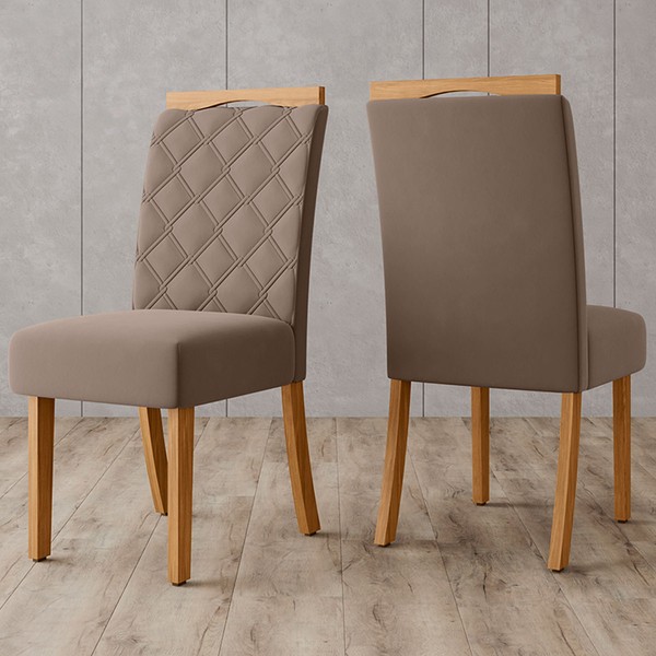 Cadeiras Kit 2 Cadeiras Labelle Marrom Amêndoa - Henn