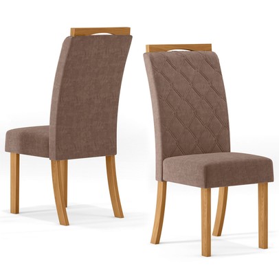 Cadeiras Kit 2 Cadeiras Labelle Marrom Amêndoa - Henn