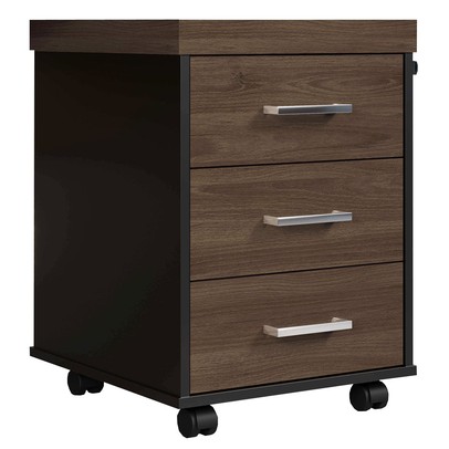 Escritório Completo 3 Gavetas 6098 Charuto/Preto - Artany Móveis