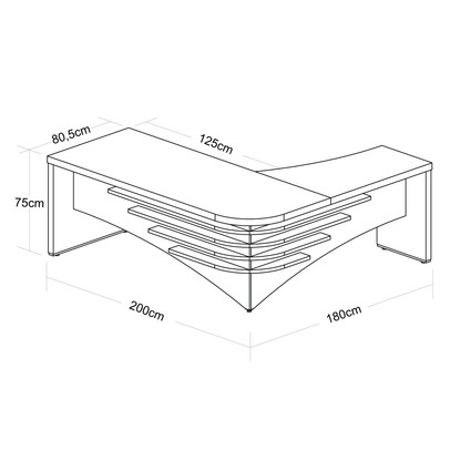 Escritório Completo 3 Gavetas 6098 Charuto/Preto - Artany Móveis