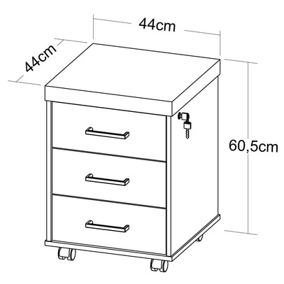 Escritório Completo 3 Gavetas 6098 Charuto/Preto - Artany Móveis