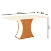 Mesa de Madeira Selena com Vidro Nature/Off White Sci15 - Henn