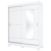Guarda-Roupa Solteiro Amsterdã 2 Portas 2 Gavetas com Espelho Flex Branco/Rosa - Briz