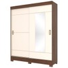 Guarda-Roupa Solteiro Amsterdã 2 Portas 2 Gavetas com Espelho Castanho Hp/Off White - Briz