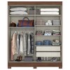 Guarda-Roupa Solteiro Amsterdã 2 Portas 2 Gavetas com Espelho Castanho Hp/Off White - Briz