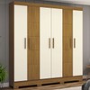 Guarda-Roupa Solteiro Malbec 6 Portas 2 Gavetas Nature/Off White - Briz