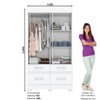 Guarda-Roupa Solteiro Marel 2 Portas 4 Gavetas Flex Branco/Rosa Chá - Briz