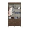 Guarda-Roupa Solteiro Marel 2 Portas 4 Gavetas Flex Castanho Hp/Off White - Briz