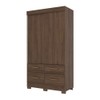 Guarda-Roupa Solteiro Marel 2 Portas 4 Gavetas Flex Castanho Hp/Off White - Briz