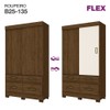 Guarda-Roupa Solteiro Marel 2 Portas 4 Gavetas Flex Castanho Hp/Off White - Briz