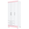 Guarda-Roupa Solteiro Sensi 3 Portas 2 Gavetas Flex Branco/Rosa Chá - Briz