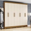 Guarda-Roupa Casal Toscano 8 Portas 4 Gavetas Nature/Off White - Briz