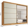Guarda-Roupa Casal Sevilha 2 Portas 6 Gavetas Espelhado Flex Peroba/Off White - Mademarques