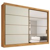 Guarda-Roupa Casal Sevilha 2 Portas 6 Gavetas Espelhado Flex Peroba/Off White - Mademarques