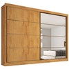 Guarda-Roupa Casal Sevilha 2 Portas 6 Gavetas Espelhado Flex Peroba/Off White - Mademarques