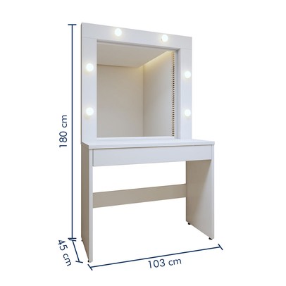 Penteadeira Camarim Requinte 1 Gaveta Branco - Mavaular