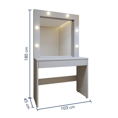 Penteadeira Camarim Requinte 1 Gaveta Off White - Mavaular
