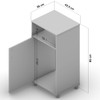 Armário de Cozinha para Bebedouro Diamantino 1 Porta Branco - Pnr Móveis