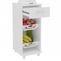 Armário de Cozinha para Bebedouro com Fruteira Imbaú 1 Gaveta Branco - Pnr Móveis