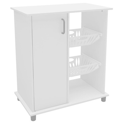 Armário de Cozinha para Micro-Ondas com Fruteira Planaltina 1 Porta Branco - Pnr Móveis