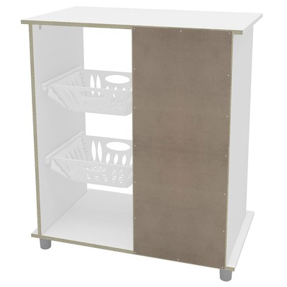 Armário de Cozinha para Micro-Ondas com Fruteira Planaltina 1 Porta Branco - Pnr Móveis