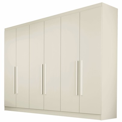 Guarda-Roupa Casal Oslo 6 Portas 4 Gavetas 100% Mdf Off White - Mademarques