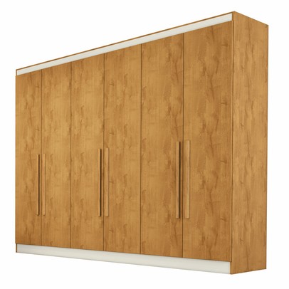 Guarda-Roupa Casal Oslo 6 Portas 4 Gavetas 100% Mdf Peroba - Mademarques