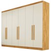 Guarda-Roupa Casal Oslo 6 Portas 4 Gavetas 100% Mdf Peroba/Off White - Mademarques