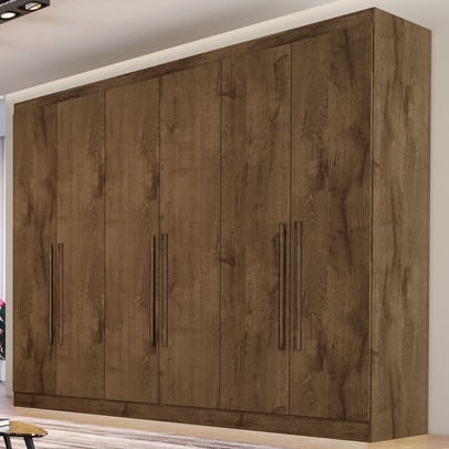 Guarda-Roupa Casal Oslo 6 Portas 4 Gavetas 100% Mdf Brauna - Mademarques