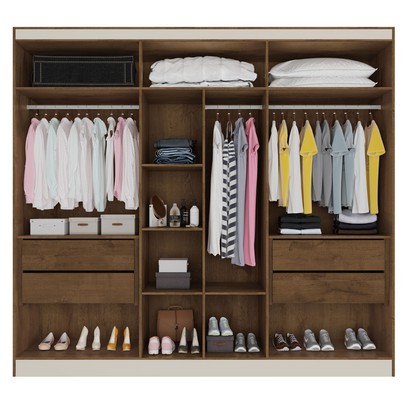 Guarda-Roupa Casal Oslo 6 Portas 4 Gavetas 100% Mdf Brauna - Mademarques
