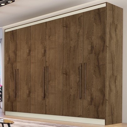 Guarda-Roupa Casal Oslo 6 Portas 4 Gavetas 100% Mdf Brauna - Mademarques