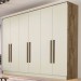 Guarda-Roupa Casal Oslo 6 Portas 4 Gavetas 100% Mdf Brauna/Off White - Mademarques