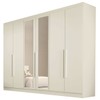 Guarda-Roupa Casal Oslo 6 Portas 4 Gavetas 100% Mdf com Espelho Off White - Mademarques