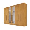 Guarda-Roupa Casal Oslo 6 Portas 4 Gavetas 100% Mdf com Espelho Peroba - Mademarques