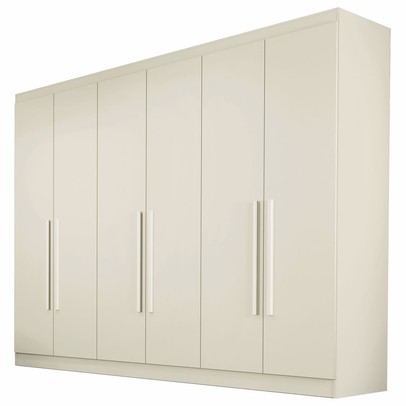 Guarda-Roupa Casal Oslo 6 Portas 6 Gavetas 100% Mdf Off White - Mademarques