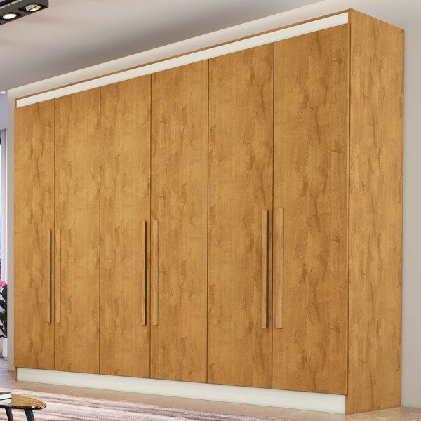 Guarda-Roupa Casal Oslo 6 Portas 6 Gavetas 100% Mdf Peroba - Mademarques